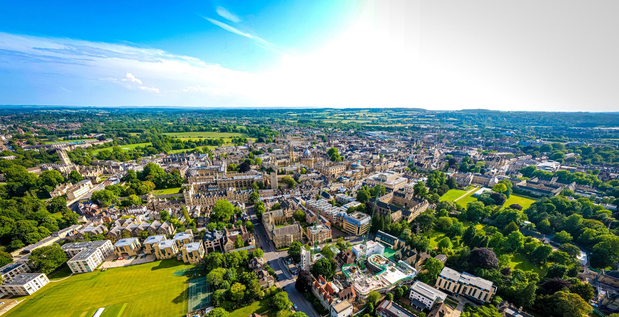 UK skyline and residential setting