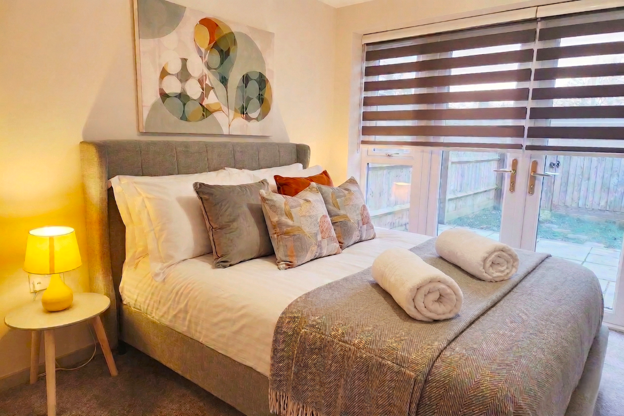 Finished bedroom interior from a completed property